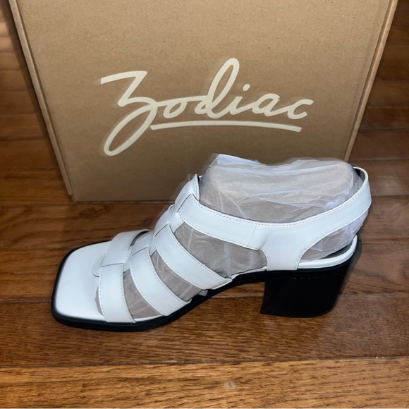 Zodiac Joleen Cage Sandals Block Heels White & Black Women’s Size 8 - Picture 6 of 13